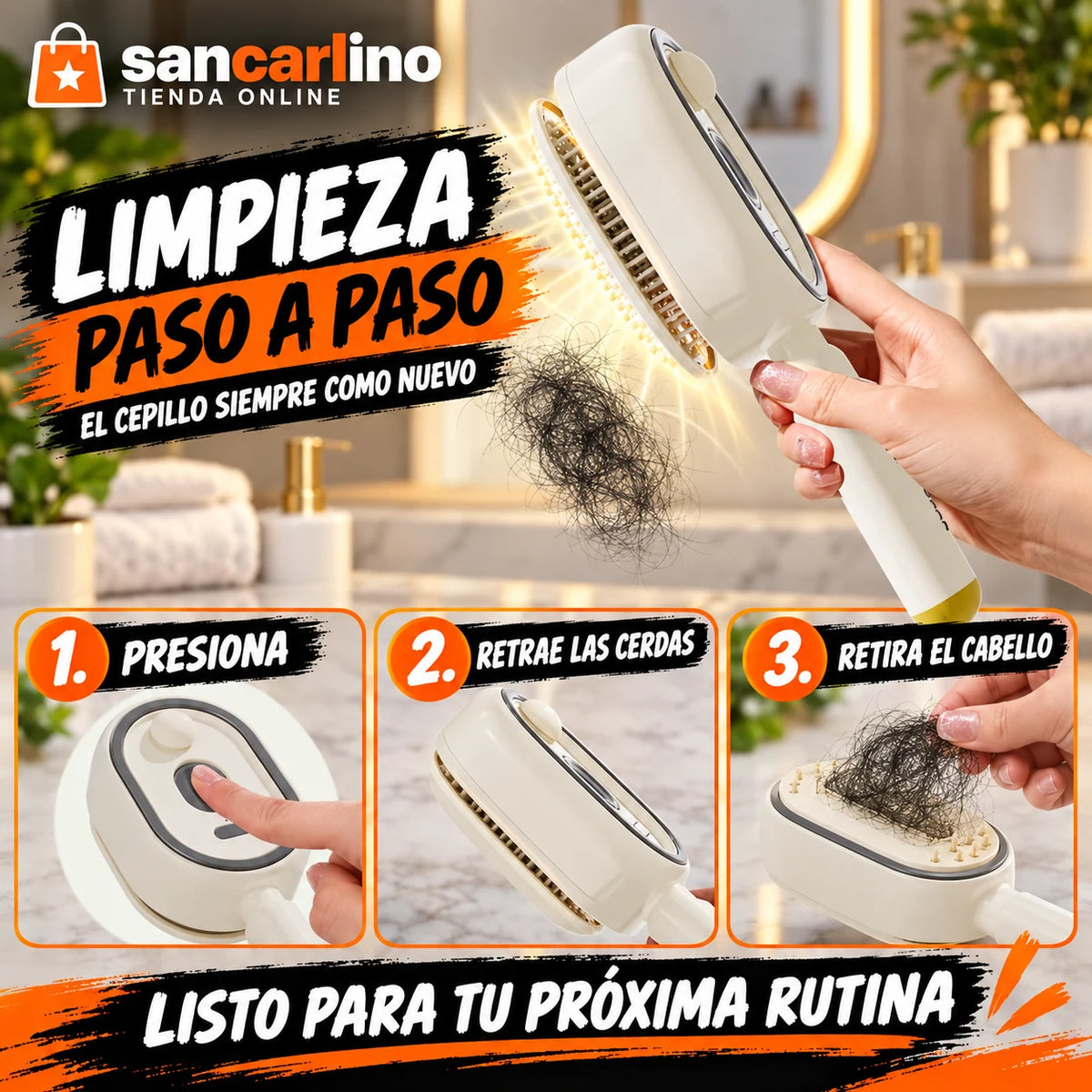 Cepillo Eléctrico con Spray y Cerdas Retráctiles – Recargable USB