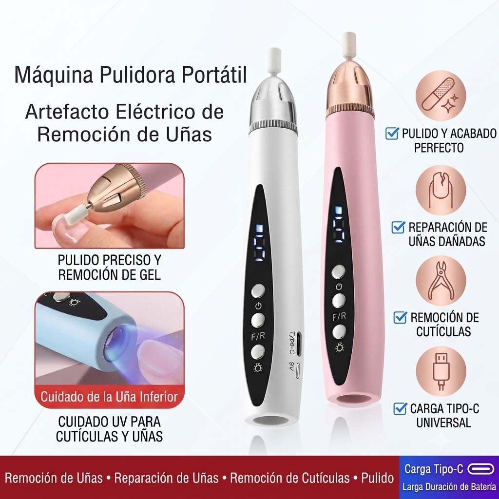 Dremel de Uñas Inalámbrico con Luz LED - Manicura Profesional en Casa - Envío Gratis