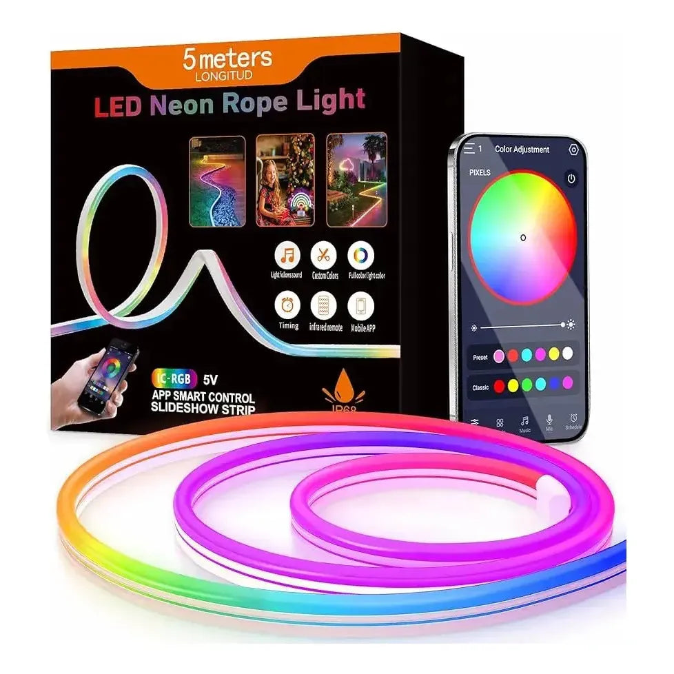Cinta LED Neón RGB Musical - Se Ilumina al Ritmo de la Música - Envío Gratis