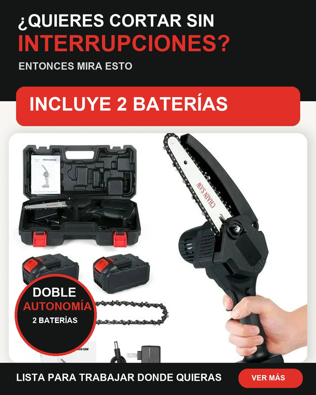 Kit Mini Sierra Inalambrica 48v 2bateria