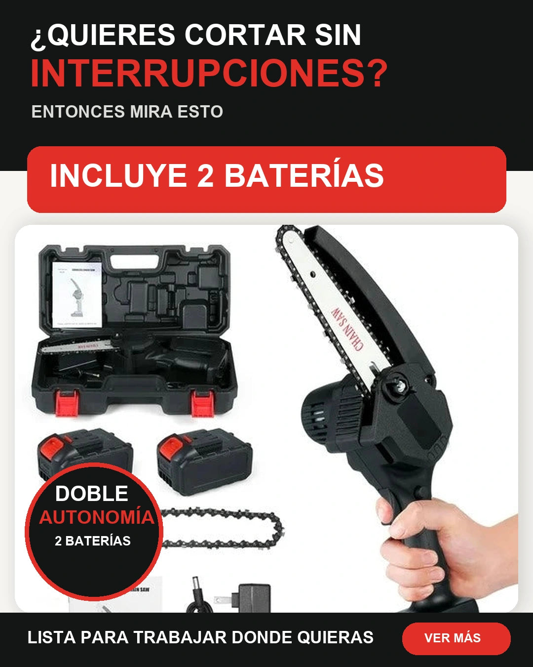 Kit Mini Sierra Inalambrica 48v 2bateria