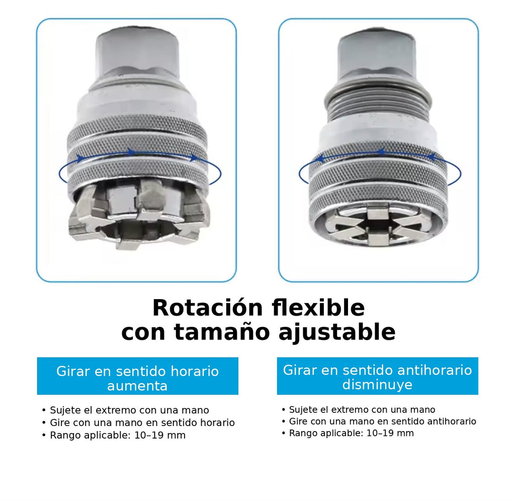 Dado Adaptador Ajustable Universal 10-19mm - Reemplaza Todo un Set - Envío Gratis
