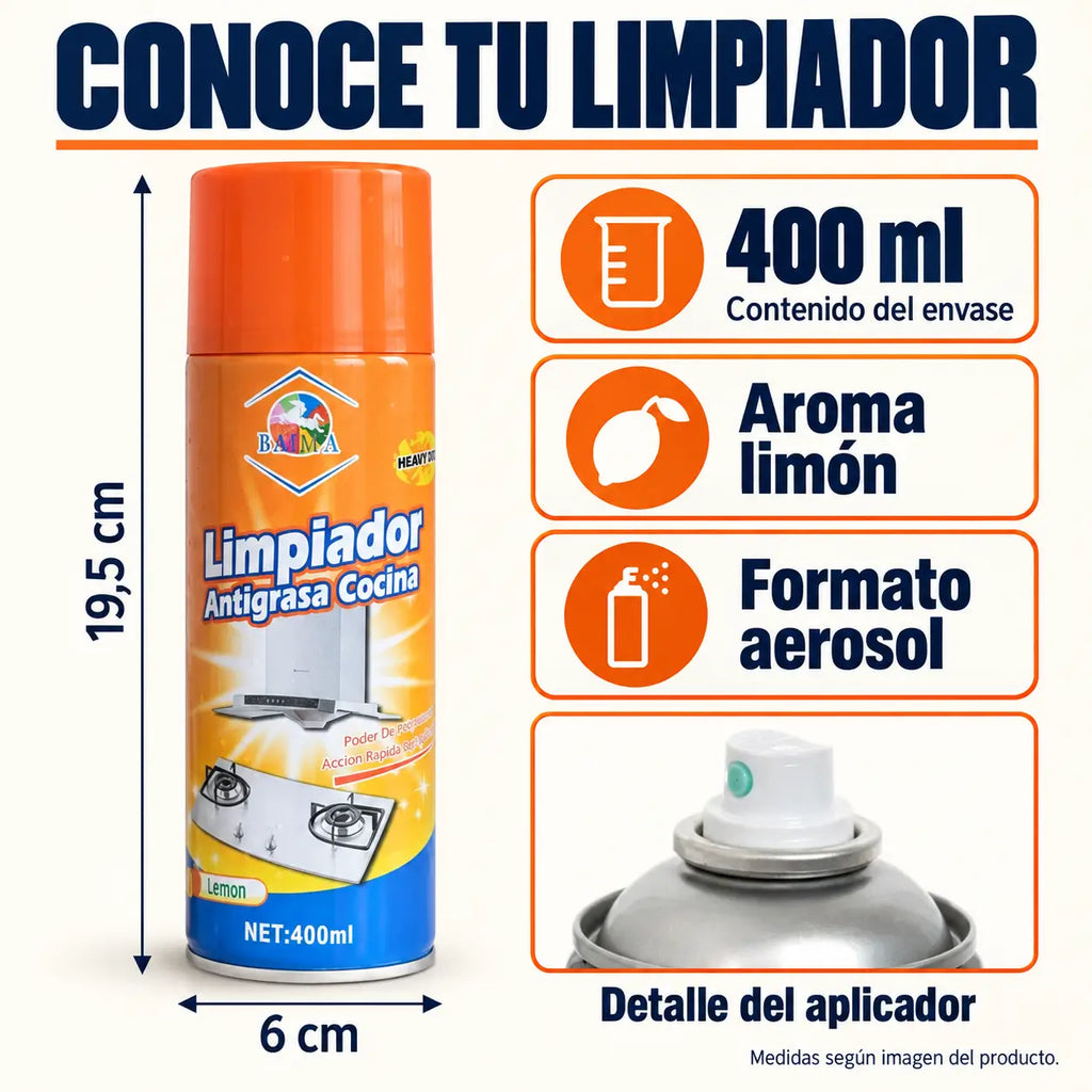 Pack de 3 Limpiadores Antigrasa en Espuma — Dale Batalla a la Grasa de tu Cocina | 400 ml c/u