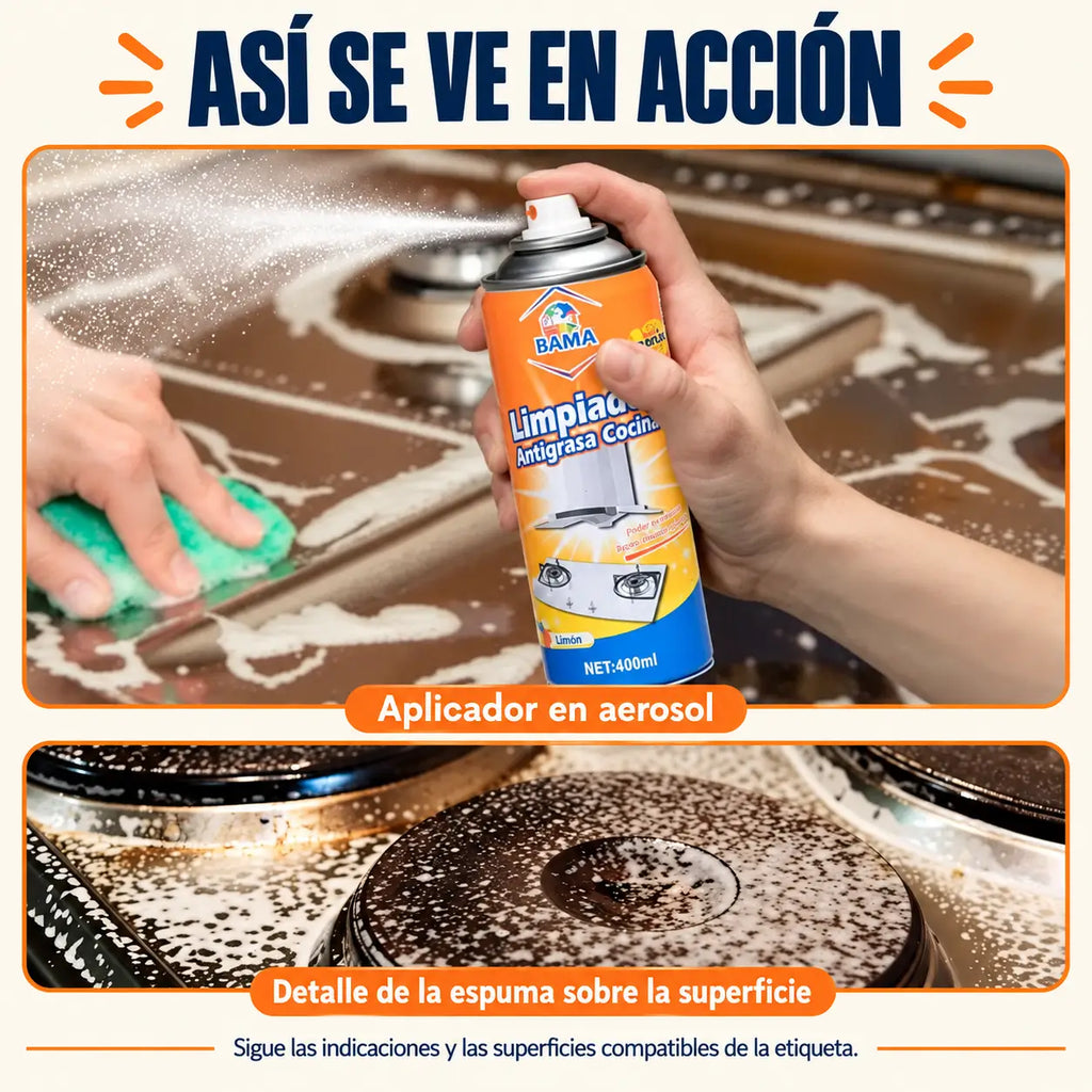 Pack de 3 Limpiadores Antigrasa en Espuma — Dale Batalla a la Grasa de tu Cocina | 400 ml c/u