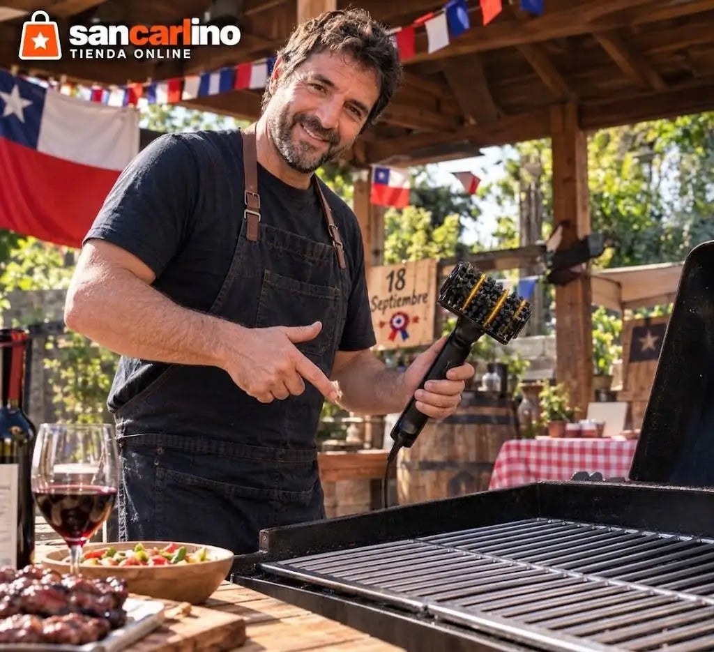 Cepillo Eléctrico para Parrilla Recargable + Desengrasante en Espuma de Regalo