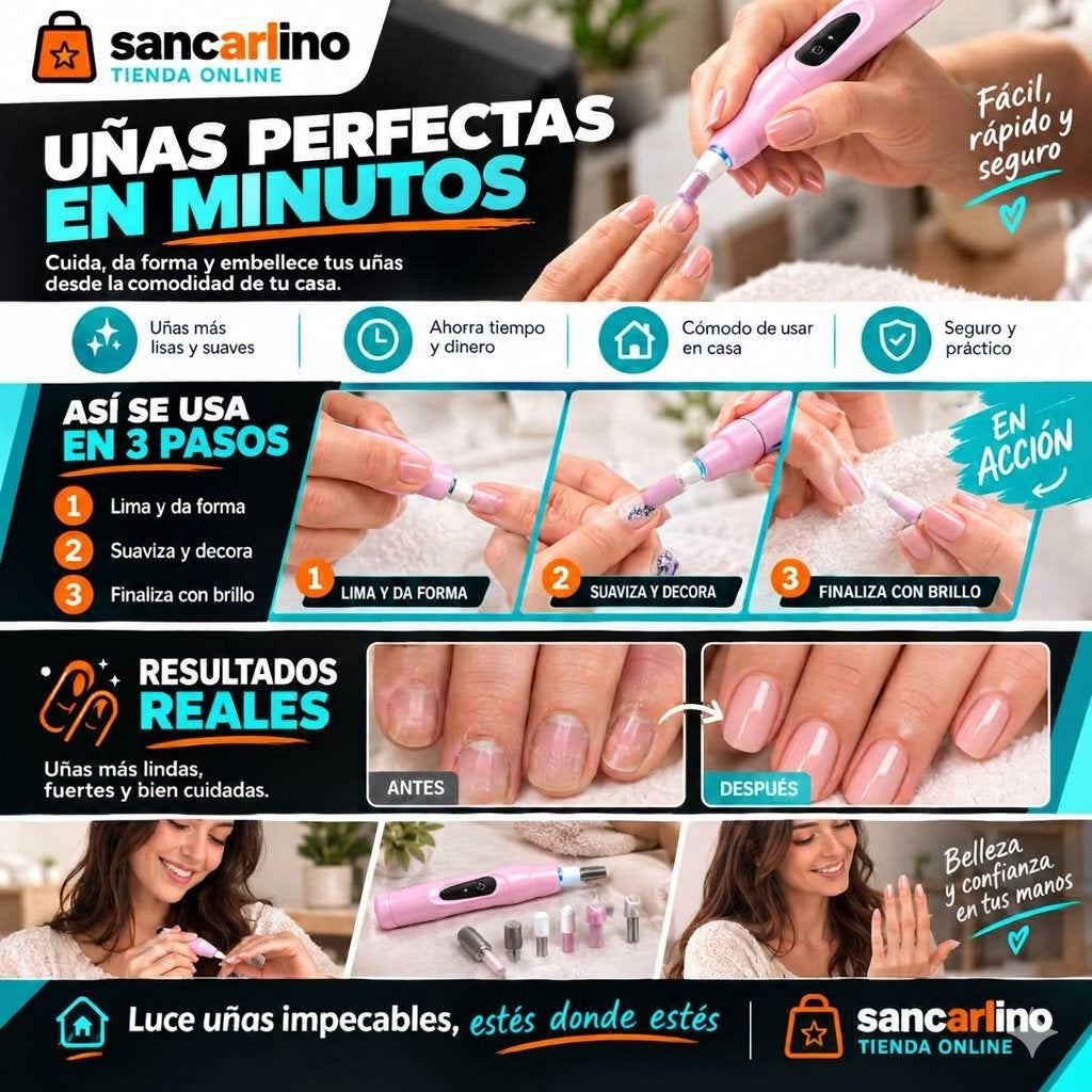 Dremel de Uñas Inalámbrico con Luz LED - Manicura Profesional en Casa - Envío Gratis