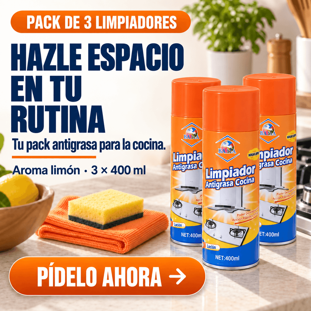 Pack de 3 Limpiadores Antigrasa en Espuma — Dale Batalla a la Grasa de tu Cocina | 400 ml c/u