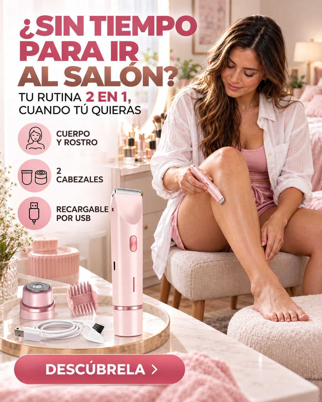 Rasuradora femenina 2 en 1