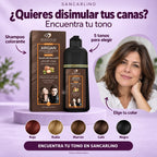 Shampoo Colorante Anticanas Dos Lunas con Argán